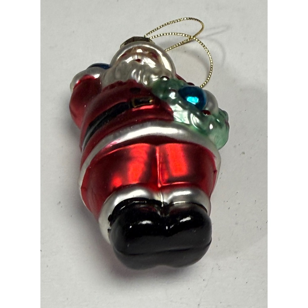 Christmas House Blown Glass Santa Claus Ornament Wreath Bag Hanging Decor VTG - Picture 4 of 10